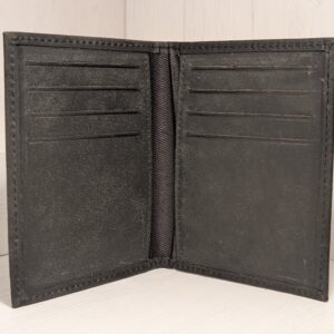 Slim Portrait Card Wallet from Paper High Fair Trade - Black inside