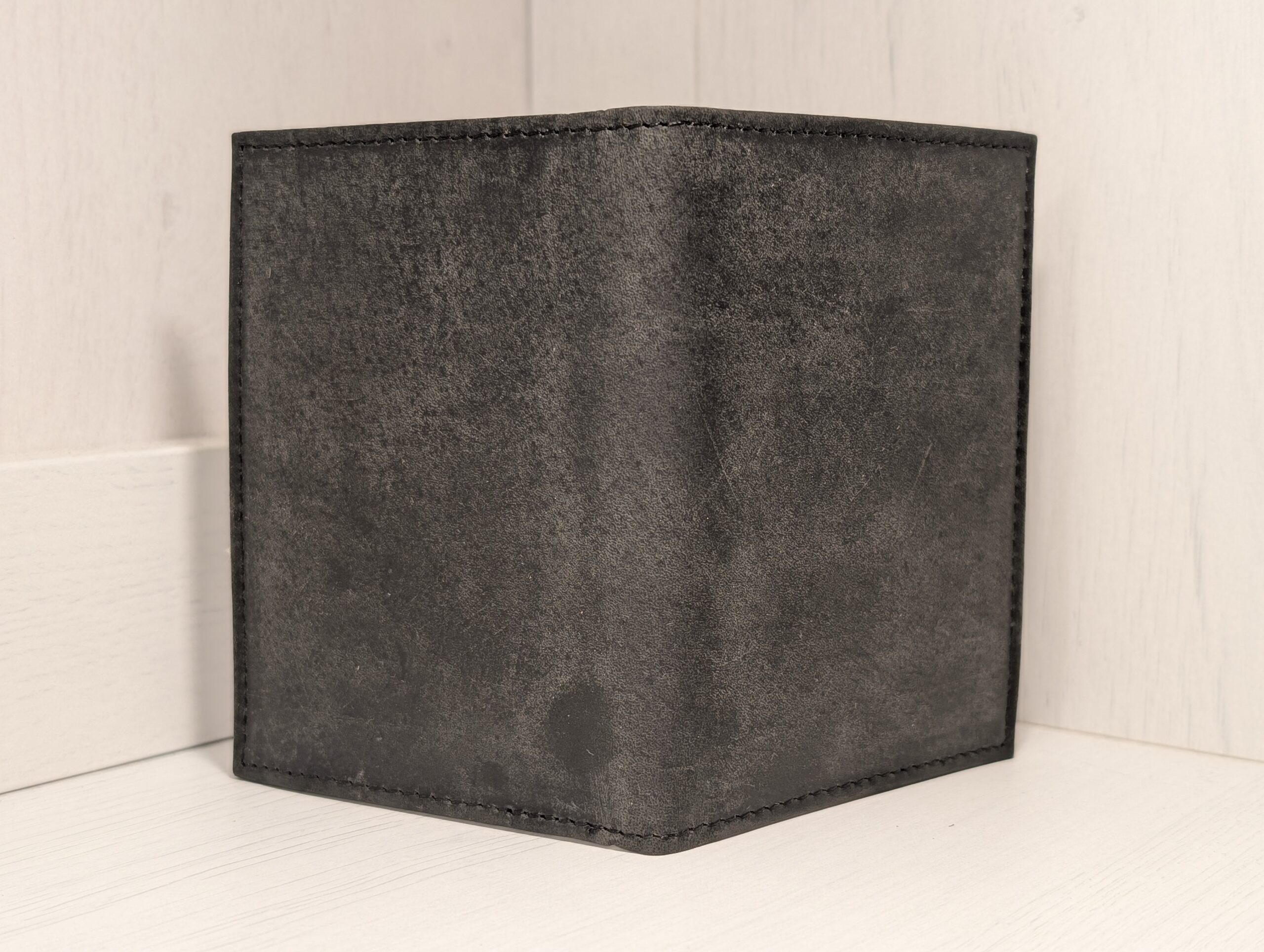 Slim Portrait Card Wallet from Paper High Fair Trade - Black outside